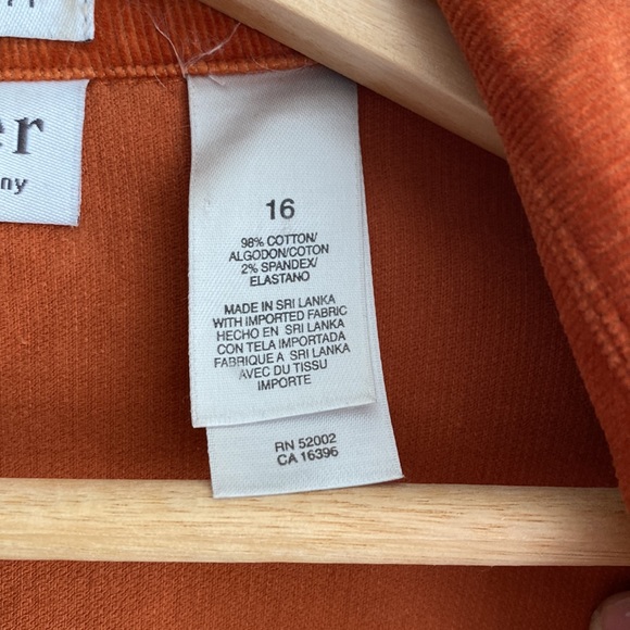 VILLAGER ORANGE CORDUROY JACKET - Picture 4 of 4